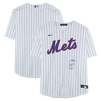 Carson Benge New York Mets Autographed White Nike Replica Jersey with "2024 19th Pick" Inscription - Front Signed