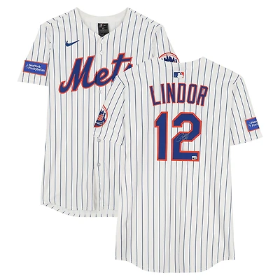 Francisco Lindor New York Mets Autographed White Nike Elite Jersey