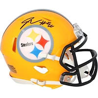 Jaylen Warren Pittsburgh Steelers Autographed Riddell Gold Throwback Speed Mini Helmet