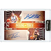 John Stockton & Trae Young Autographed 2024-25 Panini Silhouette Passing the Torch #PTT-GTE #6/10 Card