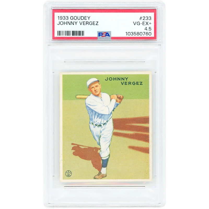 Johnny Vergez NY Giants 1933 Goudey #233 PSA Authenticated Rookie Card