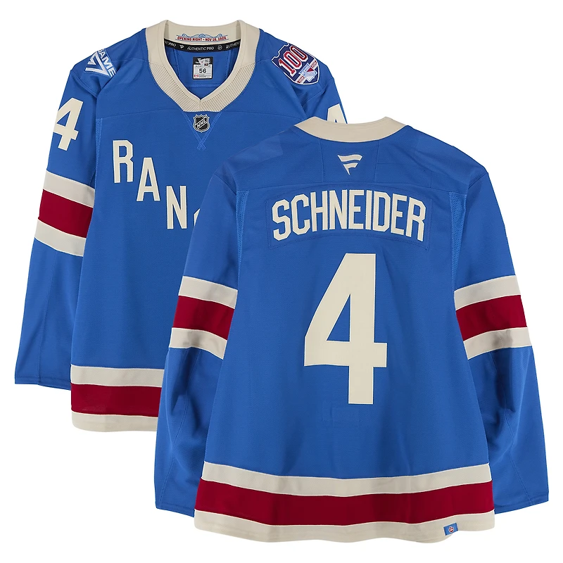 Braden Schneider New York Rangers Game-Used #4 Blue Centennial Jersey vs. Carolina Hurricanes on February 5, 2026