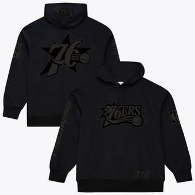 Men's Mitchell & Ness Black Philadelphia 76ers Phantom Fleece Hoodie