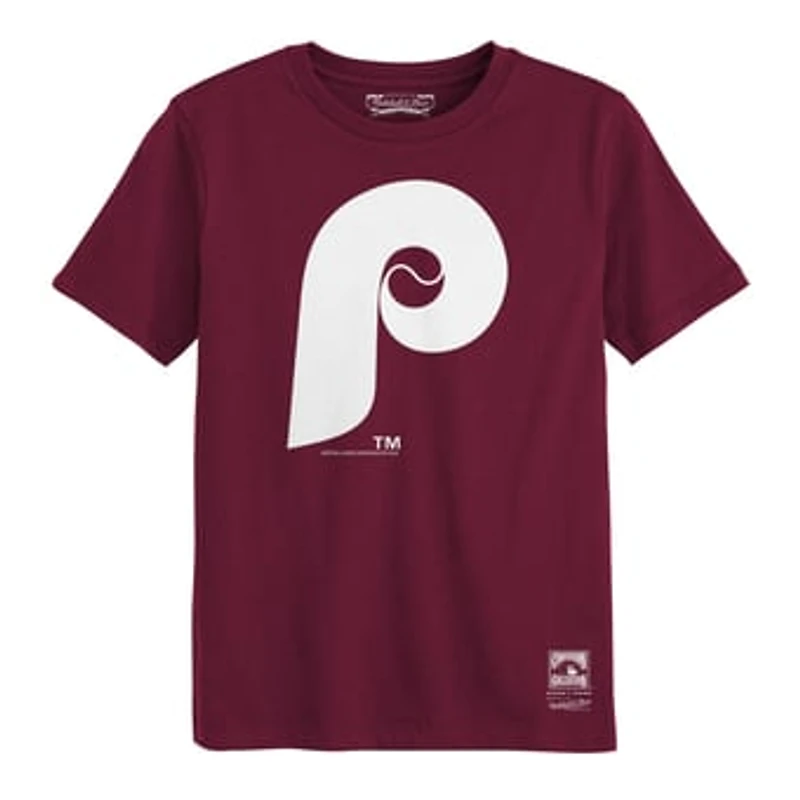 Preschool Mitchell & Ness  Burgundy Philadelphia Phillies Retro Logo T-Shirt