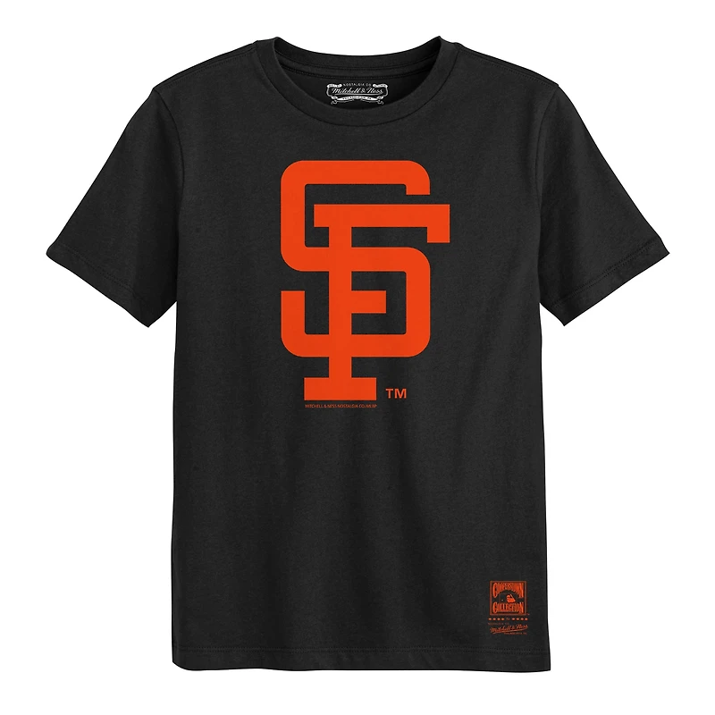 Preschool Mitchell & Ness Black San Francisco Giants Retro Logo T-Shirt