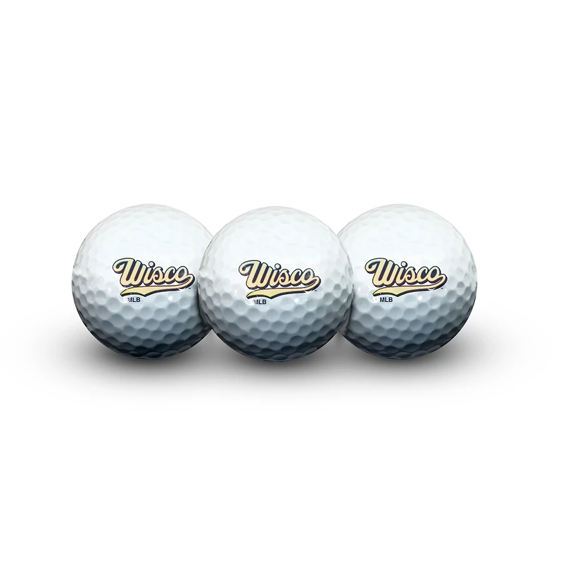 WinCraft Milwaukee Brewers 2026 City Connect 3-Pack Golf Ball Set