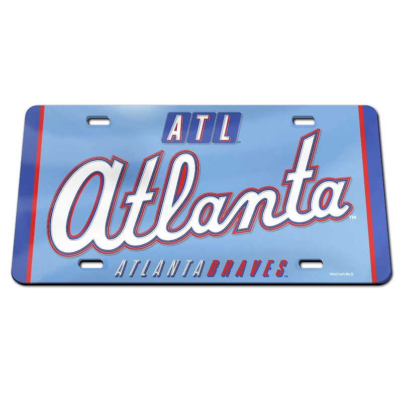 WinCraft  Atlanta Braves 2026 City Connect Laser Cut Acrylic License Plate