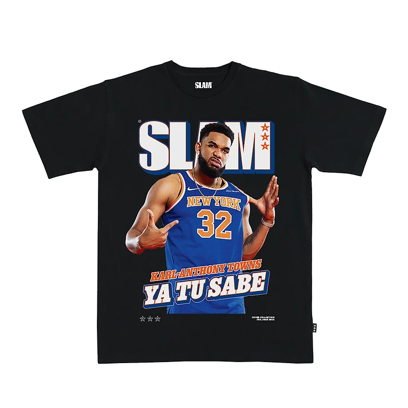 Unisex SLAM Karl-Anthony Towns Black New York Knicks Cover T-Shirt