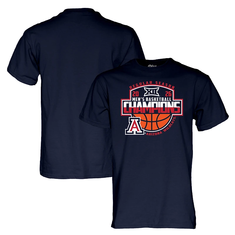Unisex Blue 84  Navy Arizona Wildcats 2026 Big 12 Men's Basketball Regular Season Champions T-Shirt