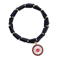 CANVAS Style Kentucky Derby  Three-Piece Pave Disc Beaded Bracelet Set