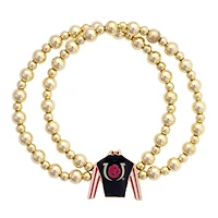 CANVAS Style Kentucky Derby  Jockey 18k Gold-Plated Two-Row Beaded Bracelet