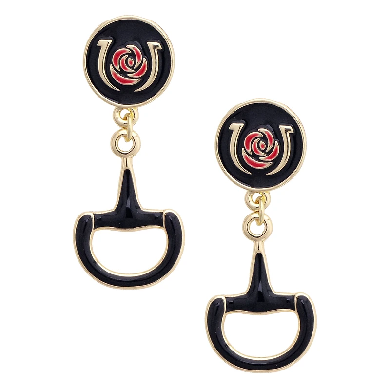 CANVAS Style Kentucky Derby  18k Gold-Plated Horsebit Dangle Earrings