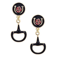 CANVAS Style Kentucky Derby  18k Gold-Plated Horsebit Dangle Earrings