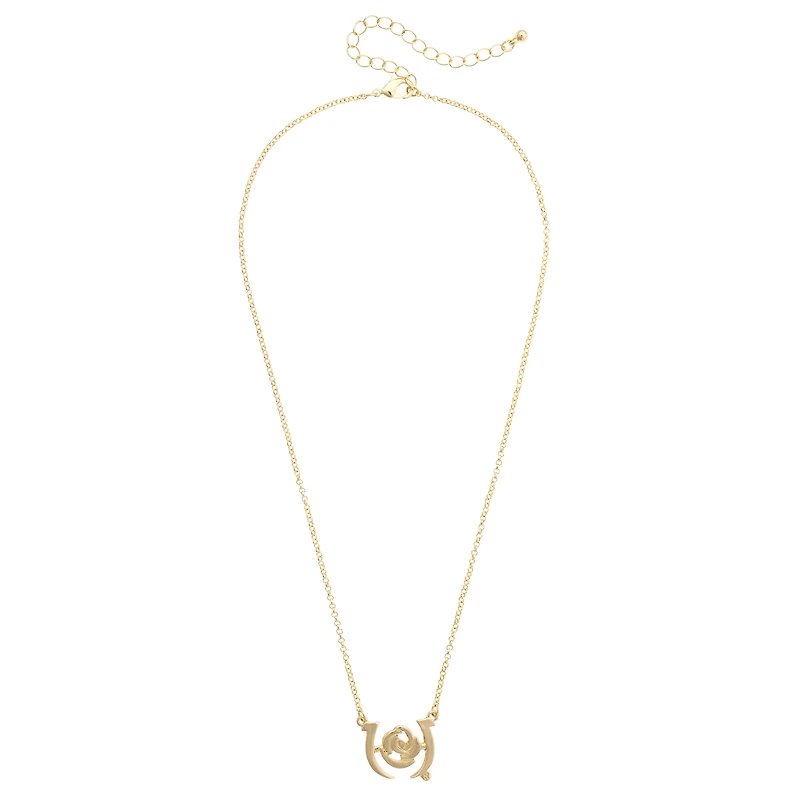 CANVAS Style Kentucky Derby  18k Gold-Plated Logo Outline Necklace