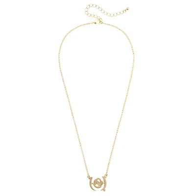 CANVAS Style Kentucky Derby  18k Gold-Plated Logo Outline Necklace