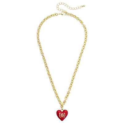 CANVAS Style Kentucky Derby  18k Gold-Plated Enamel Heart Necklace