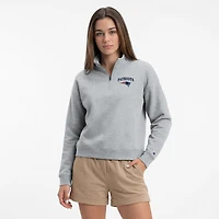 Women's Champion  Heather Gray New England Patriots Powerblend Quarter-Zip Sweatshirt