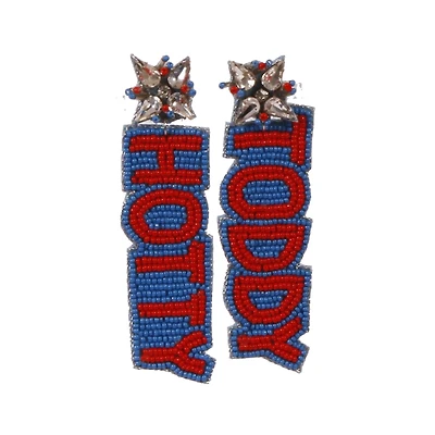 Ole Miss Rebels Beaded Earrings