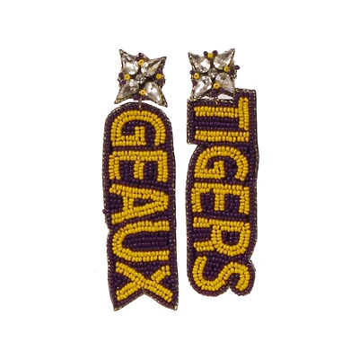 LSU Tigers Beaded Earrings