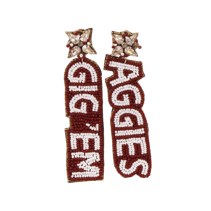 Texas A&M Aggies Beaded Earrings