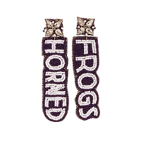 TCU Horned Frogs Beaded Earrings