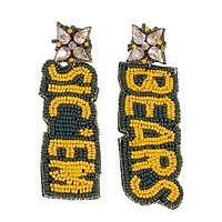 Baylor Bears Beaded Earrings