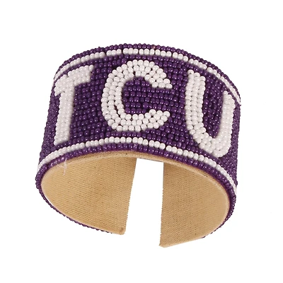 TCU Horned Frogs Beaded Cuff Wristlet