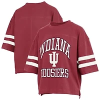 Women's Pressbox  Crimson Indiana Hoosiers Wayne Tyler Cropped T-Shirt