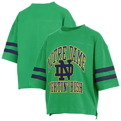 Women's Pressbox Green Notre Dame Fighting Irish Wayne Tyler Cropped T-Shirt