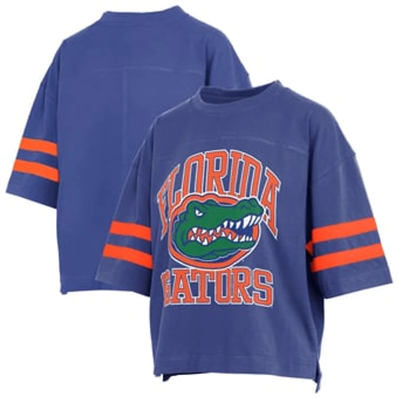 Women's Pressbox Royal Florida Gators Wayne Tyler Cropped T-Shirt