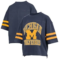 Women's Pressbox  Navy Michigan Wolverines Wayne Tyler Cropped T-Shirt