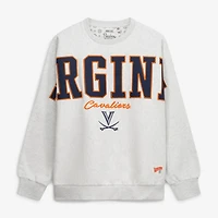 Women's Pressbox Heather Gray Virginia Cavaliers Flannigan Oversized Fleece Sweatshirt