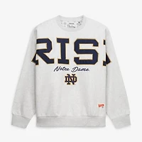 Women's Pressbox Heather Gray Notre Dame Fighting Irish Flannigan Oversized Fleece Sweatshirt