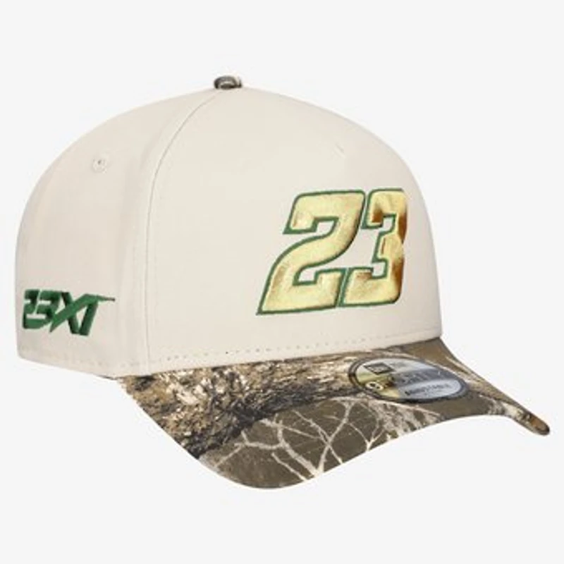 Men's New Era Cream Bubba Wallace Realtree A-Frame 9FORTY Adjustable Hat