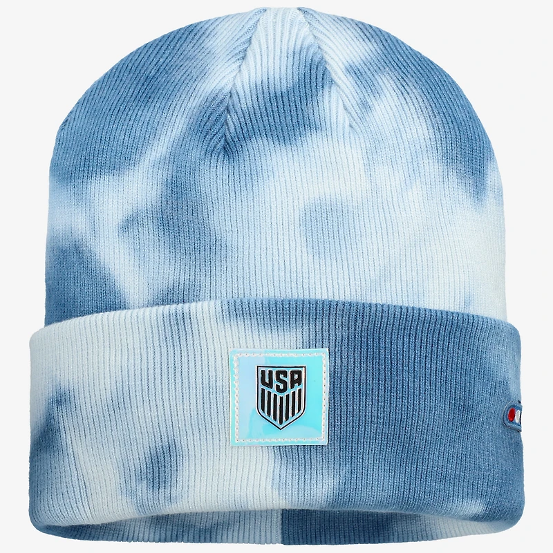 Unisex Blue USMNT Psychedelic Tri-Blend Cuffed Knit Hat