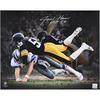 Jack Ham Pittsburgh Steelers Autographed 16" x 20" Tackle Photograph with "HOF 88" Inscription