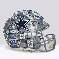 Emmitt Smith Dallas Cowboys Autographed Riddell Speed Authentic Helmet with "HOF 2010" Inscription - Art by Charles Fazzino - NF70444382