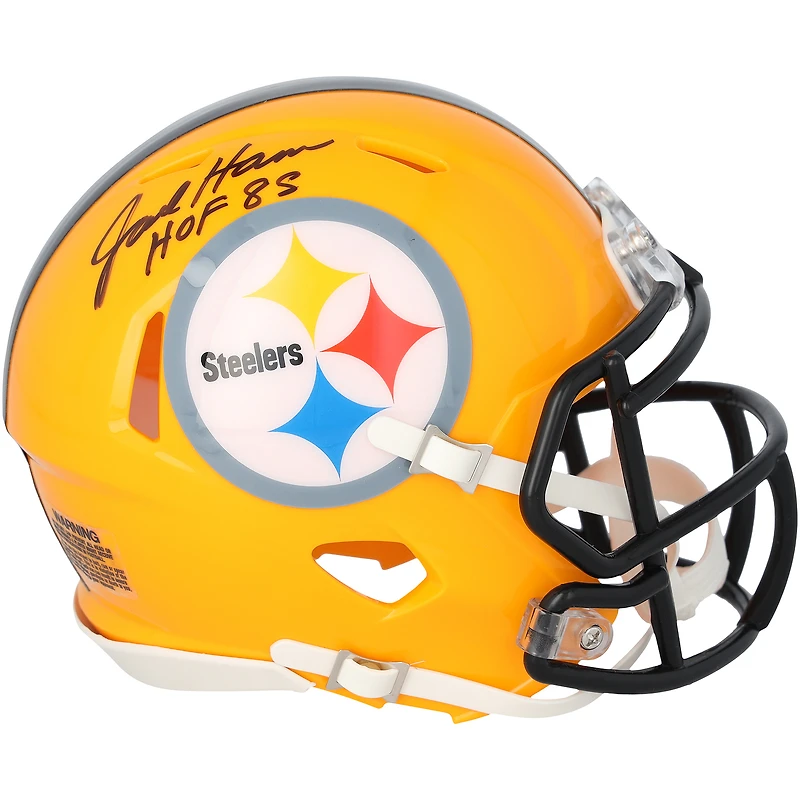 Jack Ham Pittsburgh Steelers Autographed Gold Riddell Throwback Speed Mini Helmet with "HOF 88" Inscription