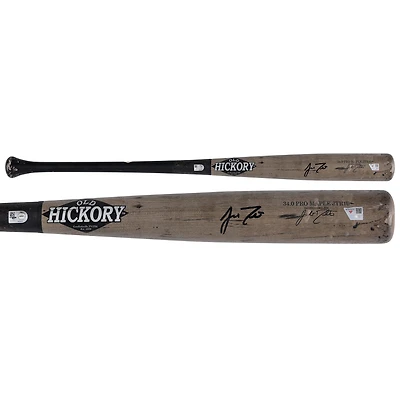 J.T. Realmuto Philadelphia Phillies Autographed Game-Used Gray/Black Old Hickory Broken Bat from the 2025 MLB Season - NF70450472
