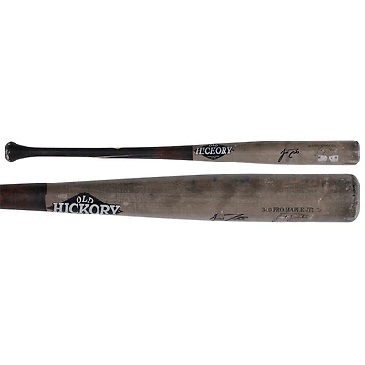 J.T. Realmuto Philadelphia Phillies Autographed Game-Used Gray/Black Old Hickory Broken Bat vs. Kansas City Royals on August 23, 2024