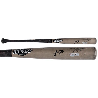 J.T. Realmuto Philadelphia Phillies Autographed Game-Used Gray/Black Old Hickory Broken Bat vs. Cincinnati Reds on April 1, 2024
