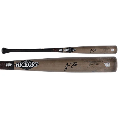 J.T. Realmuto Philadelphia Phillies Autographed Game-Used Gray/Black Old Hickory Bat from the 2024 MLB Season - HH98507575