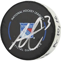 Alexis Lafreniere New York Rangers Autographed Game-Used Goal Puck vs. Dallas Stars on January 7, 2025