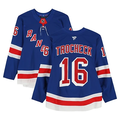 Vincent Trocheck New York Rangers Autographed Game-Used #16 Blue Jersey vs. Utah Hockey Club on October 12, 2024