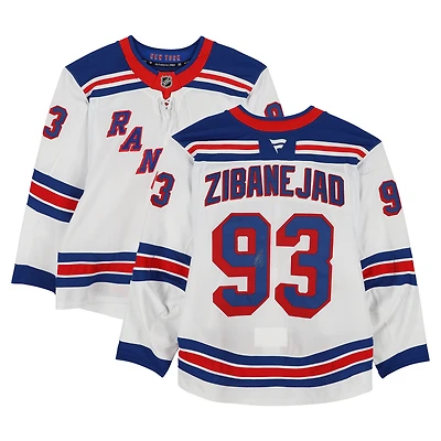 Mika Zibanejad New York Rangers Autographed Game-Used #93 White Set Jersey from the 2024-25 NHL Season
