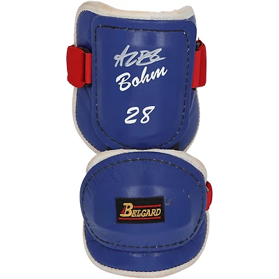 Alec Bohm Philadelphia Phillies Autographed Game-Used Royal Belgard Elbow Guard from the 2025 MLB Season