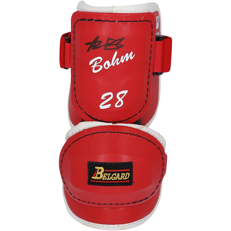 Alec Bohm Philadelphia Phillies Autographed Game-Used Belgard Elbow Guard from the 2025 MLB Season