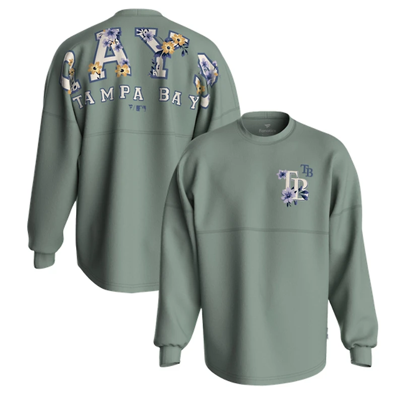 Women's Fanatics  Sage Green Tampa Bay Rays Floral Spirit Jersey Long Sleeve T-Shirt