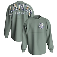 Women's Fanatics  Sage Green San Francisco Giants Floral Spirit Jersey Long Sleeve T-Shirt