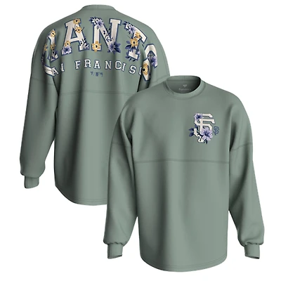Women's Fanatics  Sage Green San Francisco Giants Floral Spirit Jersey Long Sleeve T-Shirt